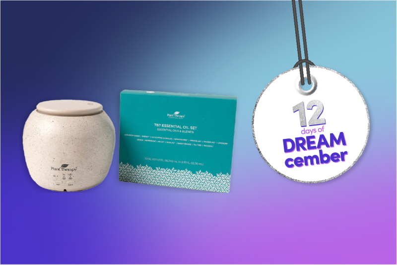 DREAMcember graphic showing the Terrafuse Diffuser Set for sleep.