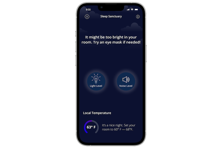 Screenshot of Sleep Sanctuary measurement