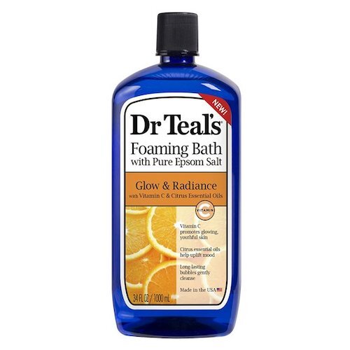 Dr Teal's Foaming Bath with Pure Epsom Salt: Glow & Radiance with Vitamin C & Citrus Essential Oils