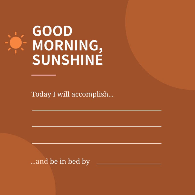 A fill-in-the-blank graphic for someone to set their morning intention