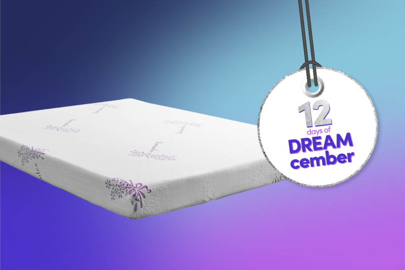 DREAMcember graphic showing tulo lavender memory foam mattress.png