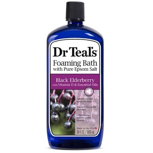 Dr Teal's Foaming Bath with Pure Epsom Salt: Black Elderberry with Vitamin D & Essential Oils